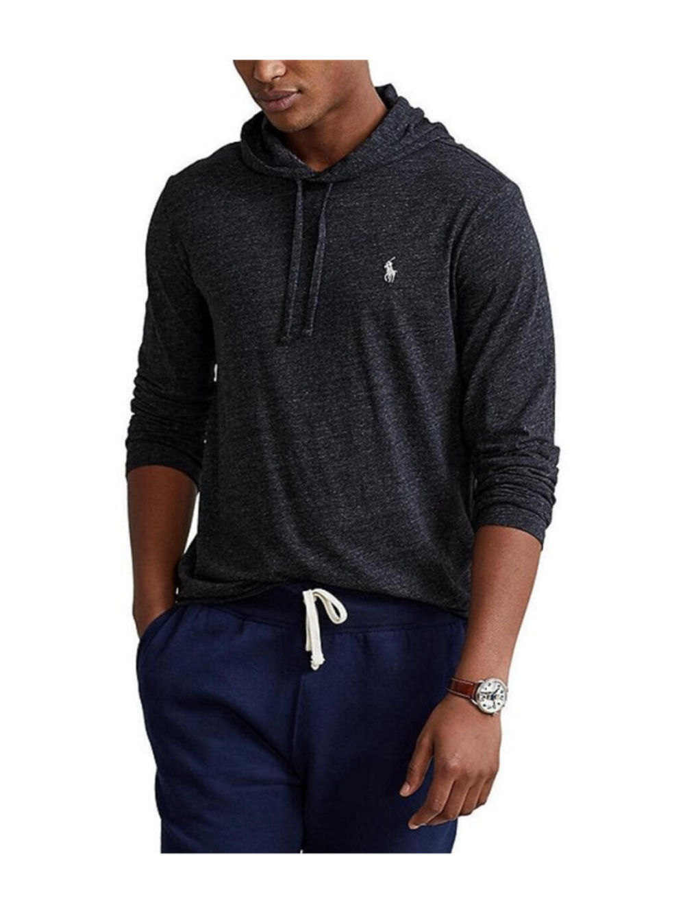 Men's Polo Ralph Lauren Hoodie Sweatshirt Size M Black White Logo